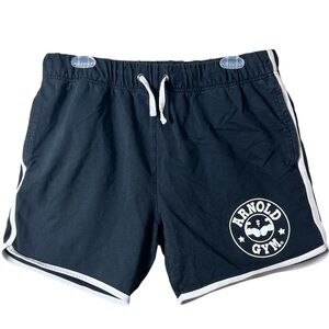 Vintage 70s Style Arnold Gym Shorts Black Size XL Retro‎ Athletic Muscle Beach